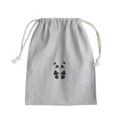 Panda with love  Mini Drawstring Bag