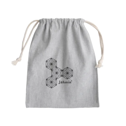 Jahmin 麻柄 logo Mini Drawstring Bag