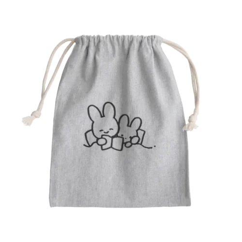 うさぎおやこのベッドタイム Mini Drawstring Bag