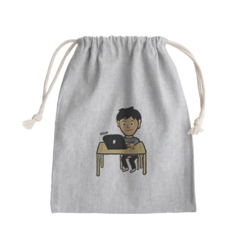 在宅勤務 Mini Drawstring Bag