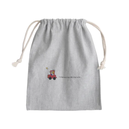 人生楽しんだもん勝ち❤️🧡💛💚💙💜 Mini Drawstring Bag