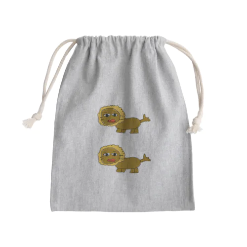 面白動物ライオン Mini Drawstring Bag