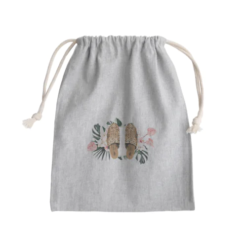 トロピカルラタンサンダル。 Mini Drawstring Bag