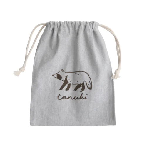 ちょっとおしゃれタヌキ Mini Drawstring Bag