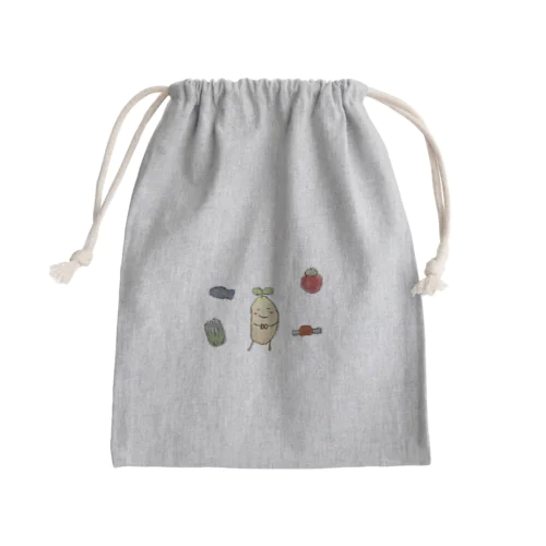 ほがらかピーナッツとおやさい達 Mini Drawstring Bag