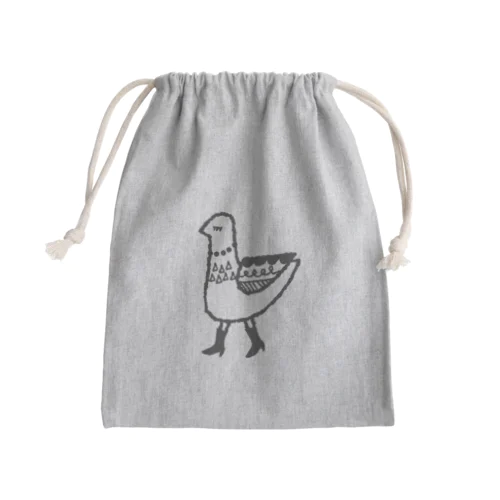 ブーツ鳥の巾着 Mini Drawstring Bag