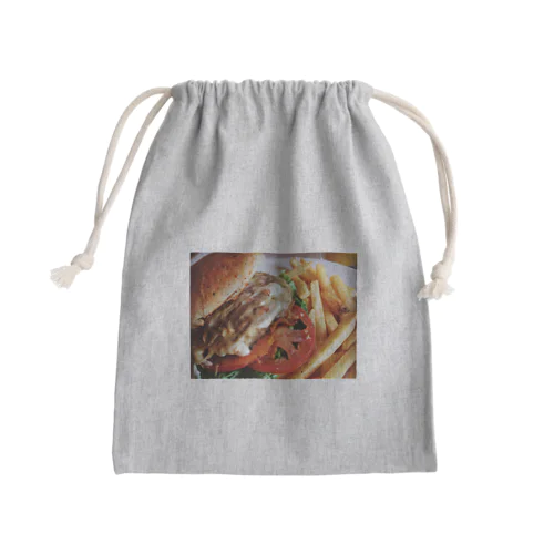 ハンバーガーにうもれて Mini Drawstring Bag