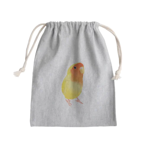 コザクラインコ　おすましルチノー【まめるりはことり】 Mini Drawstring Bag