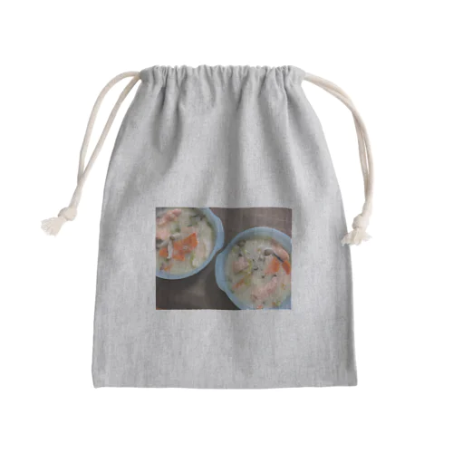 鮭のクリームシチュー Mini Drawstring Bag