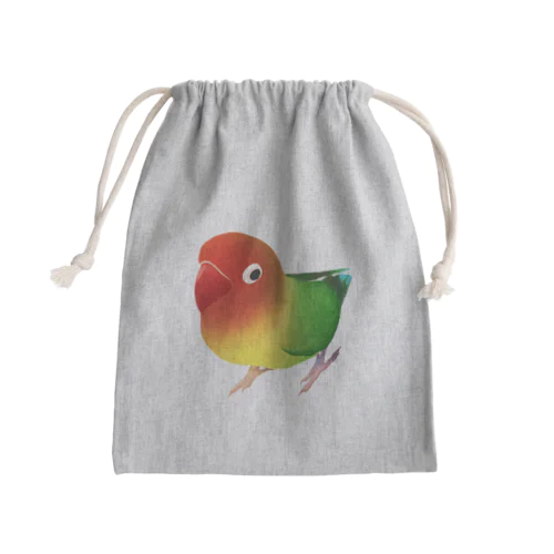 ボタンインコ　おすましルリゴシボタンインコ【まめるりはことり】 Mini Drawstring Bag