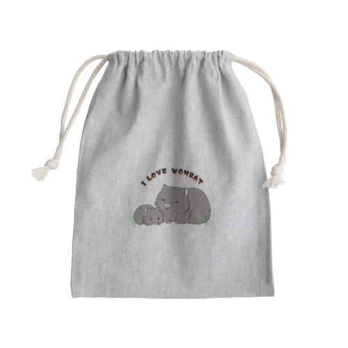 親子ウォンバット Mini Drawstring Bag