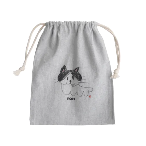 ロン猫クレヨンイラストS Mini Drawstring Bag