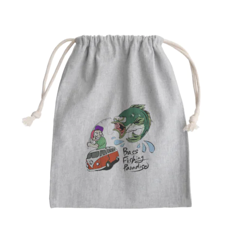 bass　fishing　paradise Mini Drawstring Bag