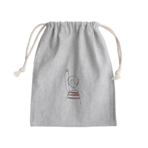 ながい文鳥 Mini Drawstring Bag