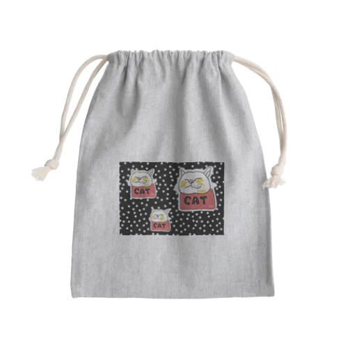 ねこのリラックス② Mini Drawstring Bag