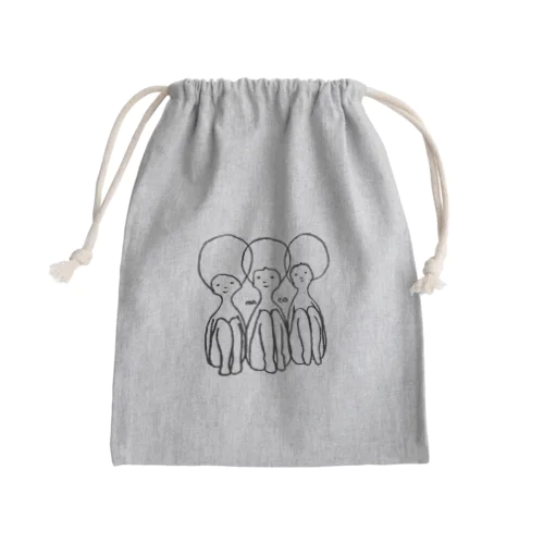 さんにん　ふくろ Mini Drawstring Bag