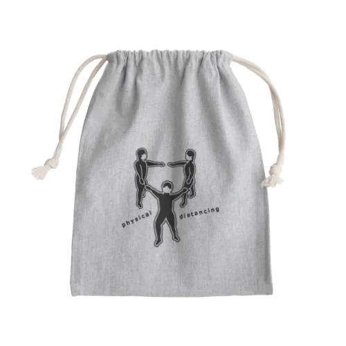 フィジカルディスタンス Mini Drawstring Bag