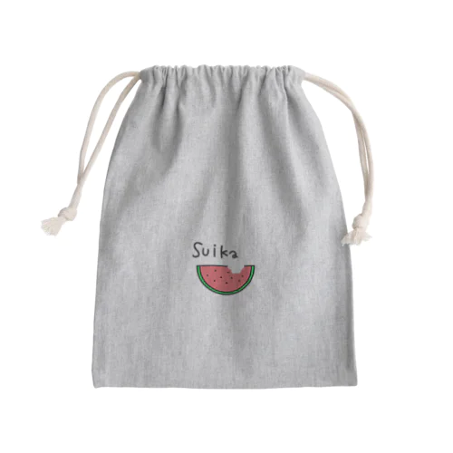 たべかけのスイカ Mini Drawstring Bag