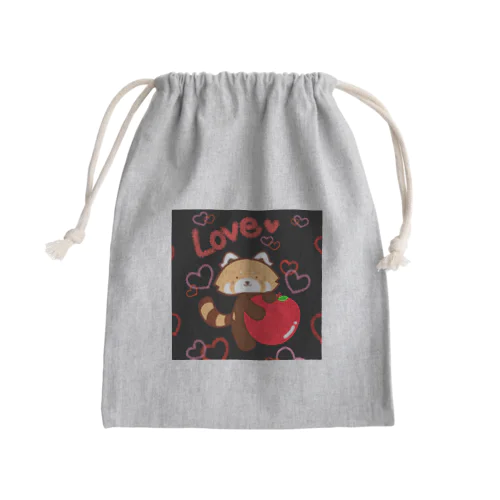 レッサーパンダにはリンゴを★ Mini Drawstring Bag