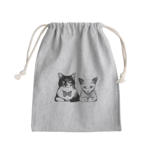 かしこまったマオとライカ Mini Drawstring Bag