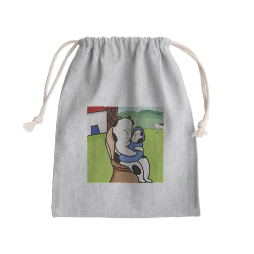 ママウシとコウシ Mini Drawstring Bag