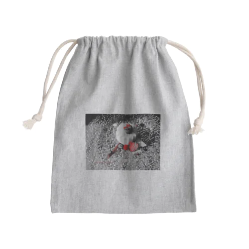 モノクロ×赤い果実 Mini Drawstring Bag
