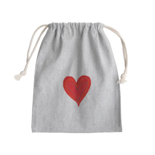 ビックハート Mini Drawstring Bag