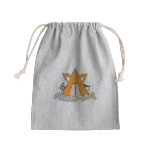 猫キャンプ（橙） Mini Drawstring Bag