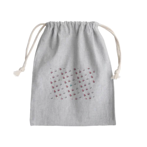 水彩 とろくま と すいか Mini Drawstring Bag