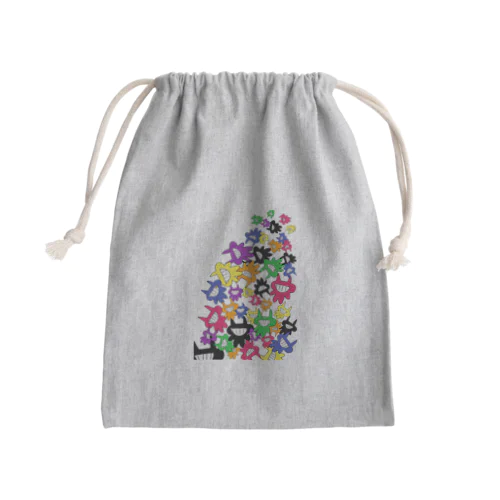 あふれ出す猫の人 Mini Drawstring Bag