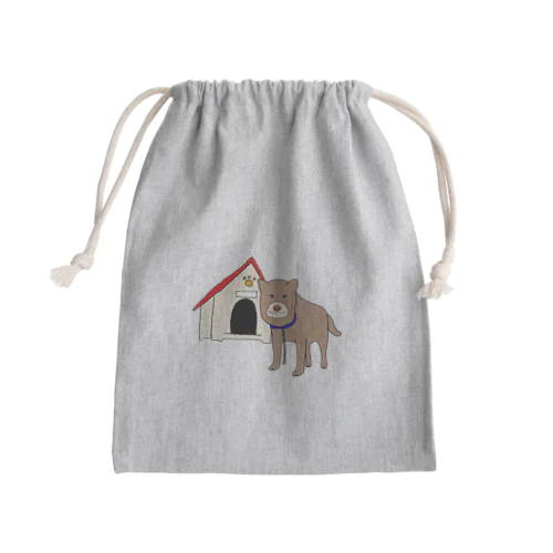 顔が四角い犬🐶 Mini Drawstring Bag