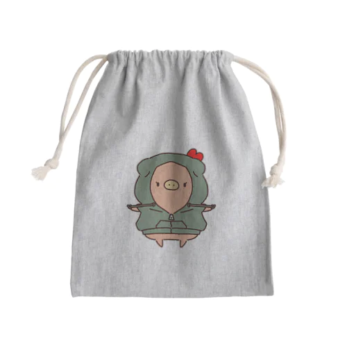 パーカーあば巾着 Mini Drawstring Bag