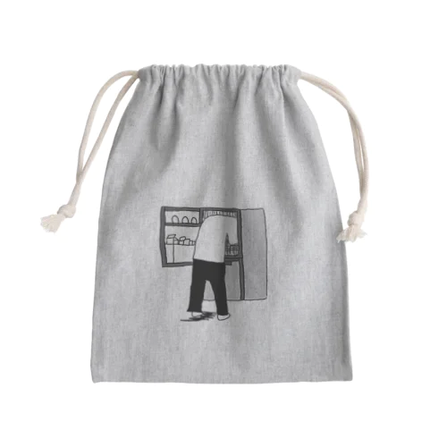 冷蔵庫を漁る人 Mini Drawstring Bag
