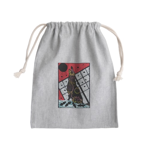 狼と夏 Mini Drawstring Bag