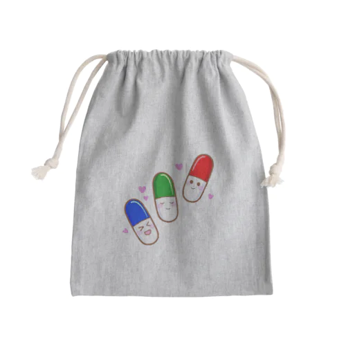 おくすりさん Mini Drawstring Bag