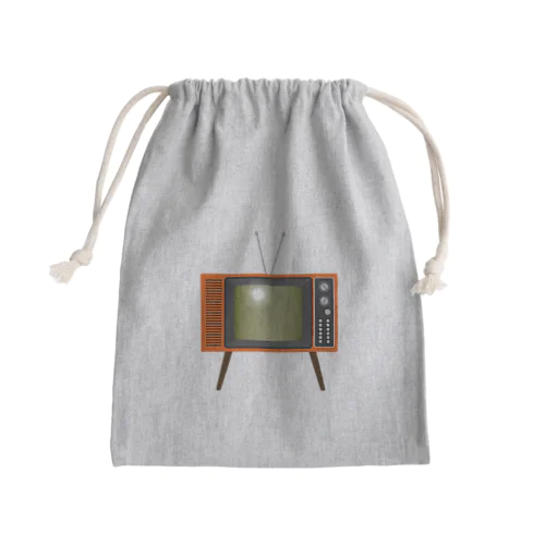 レトロな昭和の可愛いテレビのイラスト 脚付き  Mini Drawstring Bag