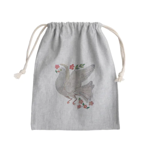 しろい　とり　ハト Mini Drawstring Bag