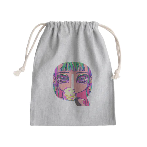 Qシルエットガール(ツインテールギャル) Mini Drawstring Bag