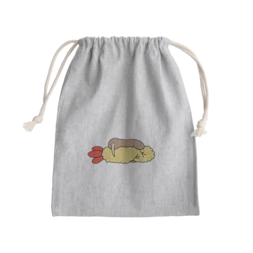 エビフライを抱くキーウィ Mini Drawstring Bag