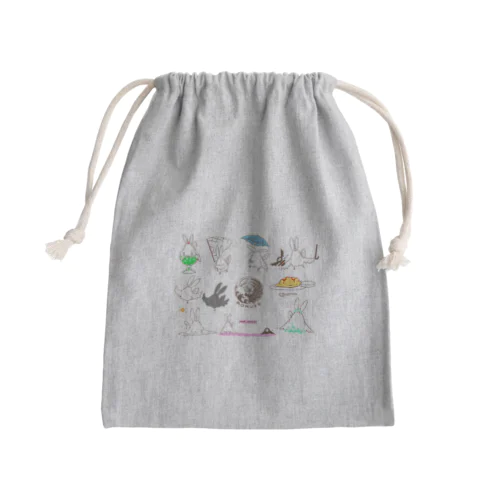 モフ子集合 Mini Drawstring Bag