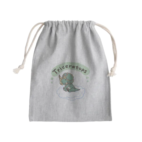 ふわふわトリケラトプス Mini Drawstring Bag