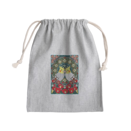 オカメインコ椿【まめるりはことり】 Mini Drawstring Bag