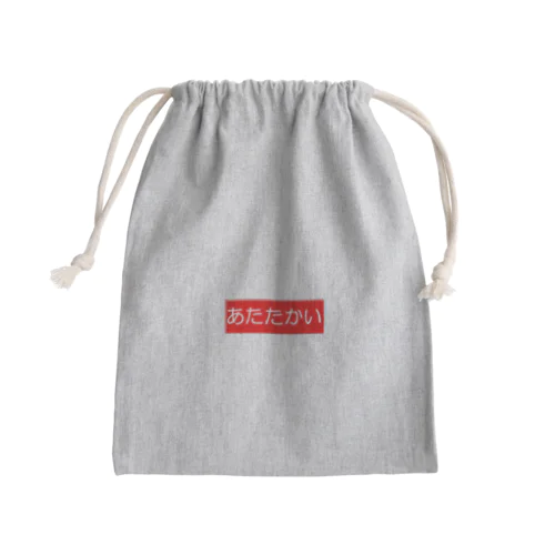 あたたかい Mini Drawstring Bag