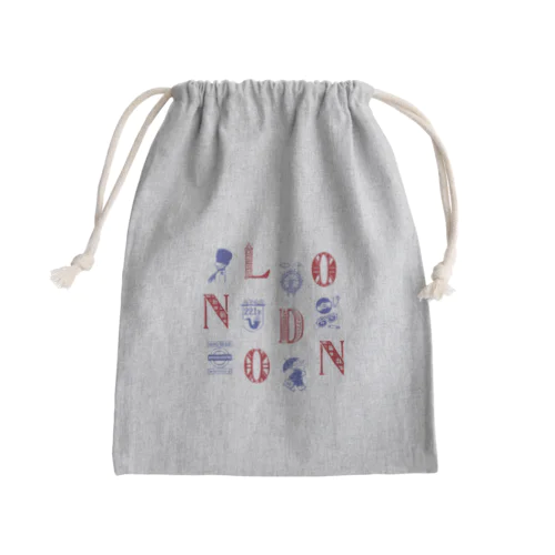 🌍 世界のまち 🇬🇧 イギリス・ロンドン (レッド) Mini Drawstring Bag