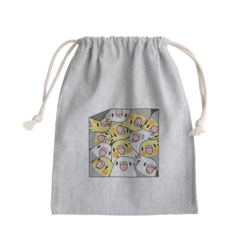 三密です！むちむちオカメインコさん【まめるりはことり】 Mini Drawstring Bag