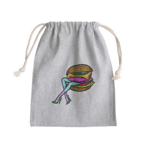 ハンバーガー天国　ハッピージャンクフード　 Mini Drawstring Bag