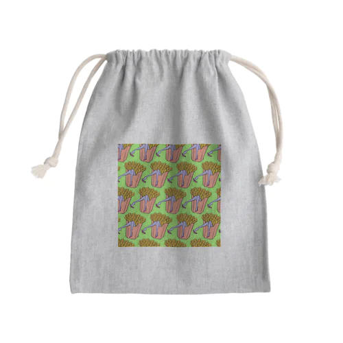 魅惑のフライドポテト🍟　GULTY PLEASURE FRENCH FRIES GREEN Mini Drawstring Bag