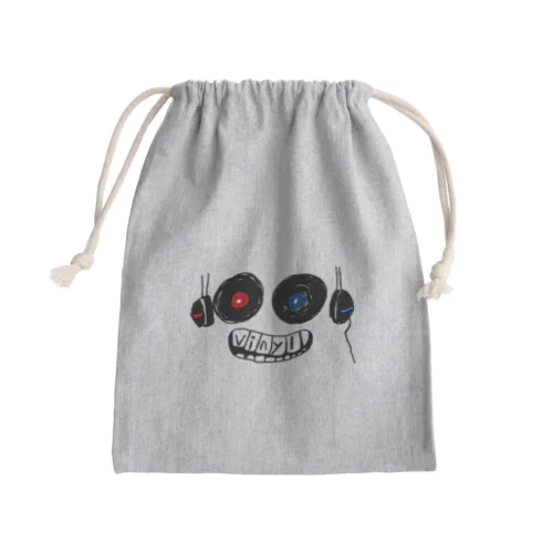 アナログレコードの顔 Mini Drawstring Bag