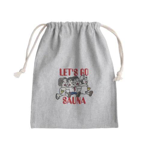 LET'S GO SAUNA Mini Drawstring Bag