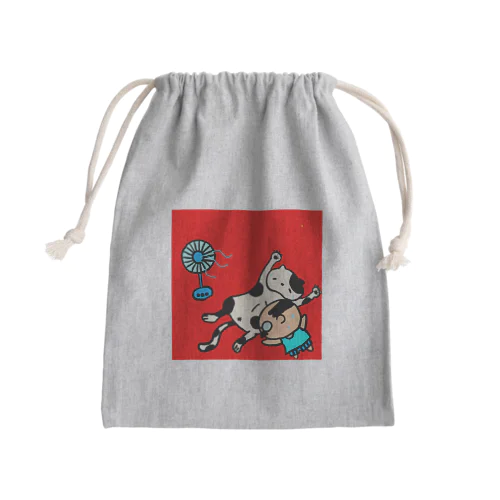 ねことおやじ Mini Drawstring Bag